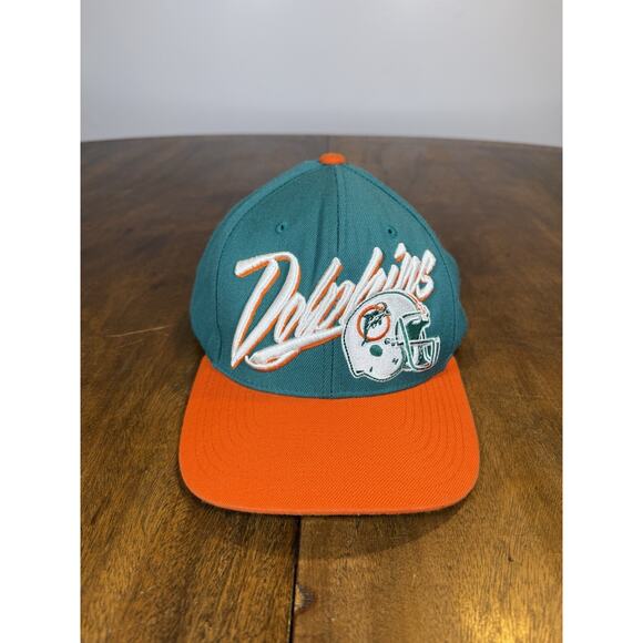 Miami Dolphins Mitchell and Ness NFL Vintage Collection Green Snapback Wool Hat - Picture 1 of 10